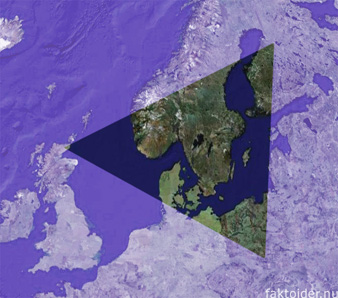 The Bermuda Triangle, superimposed over Europe