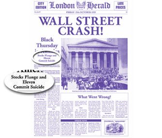 London Herald, 1929 - Wall Street Crash!